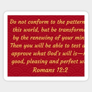 Bible Verse Romans 12:2 Sticker